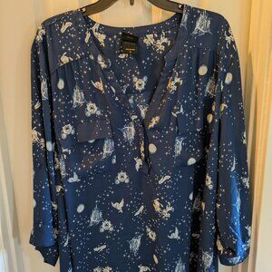 EUC Disney Cinderella Plus Size Blouse Tunic Polyester 4